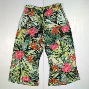 Rip Curl Floral High Rise Wide Leg Beach Pants Women's L Boho Gauze Multicolor
